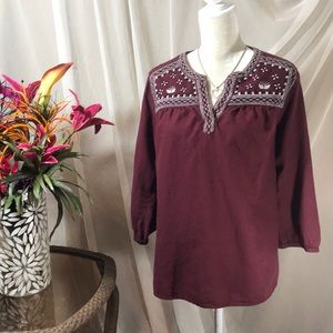 Old Navy Maroon XL Cotton Top